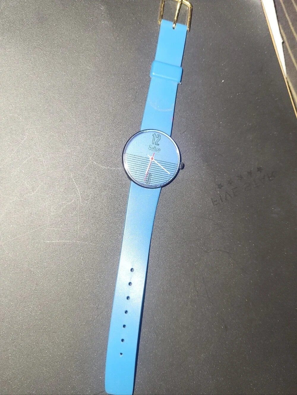Vintage Sutton Quartz Watch Blue 80s/90s Swatch Style  Untested